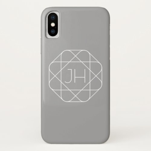 Cool Monogram Hip Logo Style Vibe  Grey  White iPhone XS Case