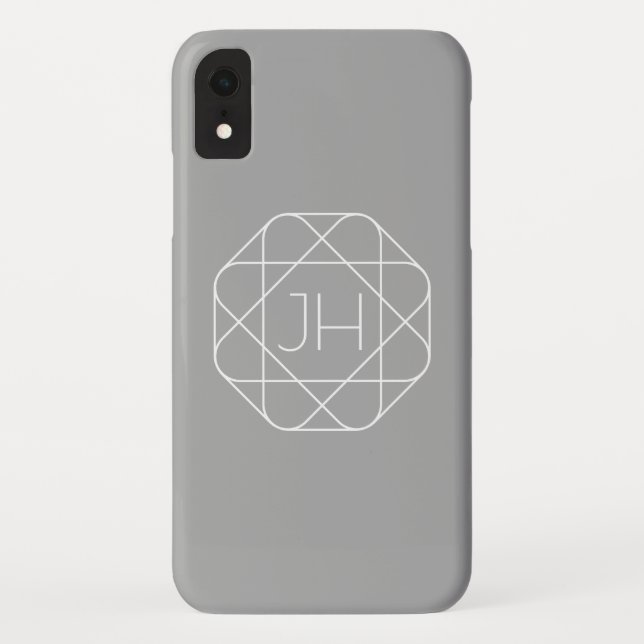 Cool Monogram, Hip Logo Style Vibe | Grey & White Case-Mate iPhone Case (Back)