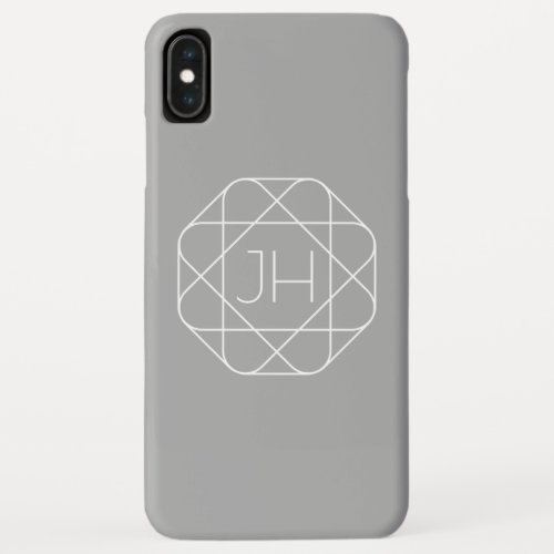 Cool Monogram Hip Logo Style Vibe  Grey  White iPhone XS Max Case