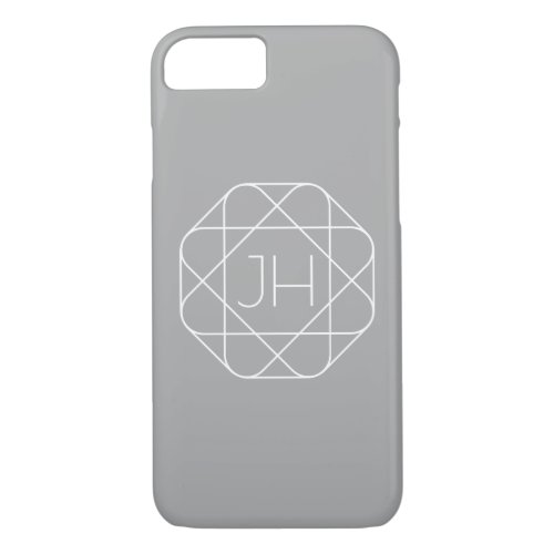 Cool Monogram Hip Logo Style Vibe  Grey  White iPhone 87 Case