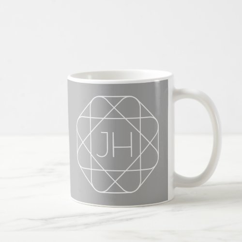 Cool Monogram Hip Logo Style Vibe  Grey  White Coffee Mug