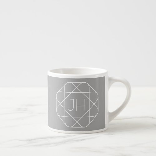 Cool Monogram Hip Logo Style Vibe  Grey  White Espresso Cup