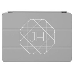 Cool Monogram, Hip Logo Style Vibe | Grey &amp; White iPad Air Cover