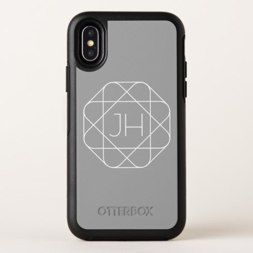 Cool Monogram Hip Logo Style Vibe  Grey  White OtterBox Symmetry iPhone X Case