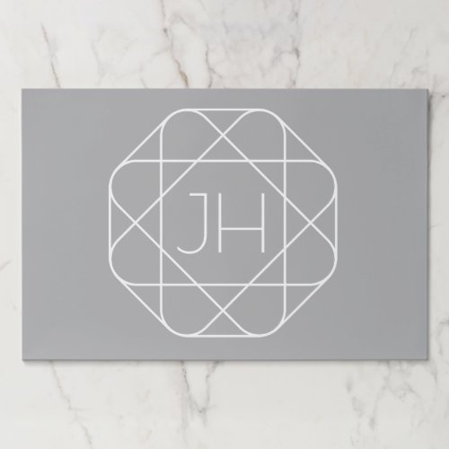 Cool Monogram Hip Logo Style Vibe  Grey  White Paper Pad