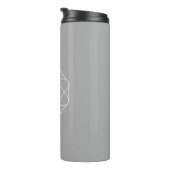 Cool Monogram, Hip Logo Style Vibe | Grey & White Thermal Tumbler (Rotated Right)