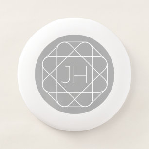 Cool Monogram, Hip Logo Style Vibe Grey & White Wham-O Frisbee