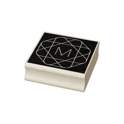 Cool Monogram Hip Logo Style Vibe Rubber Stamp