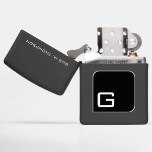 cool monogram / monogrammed black zippo lighter