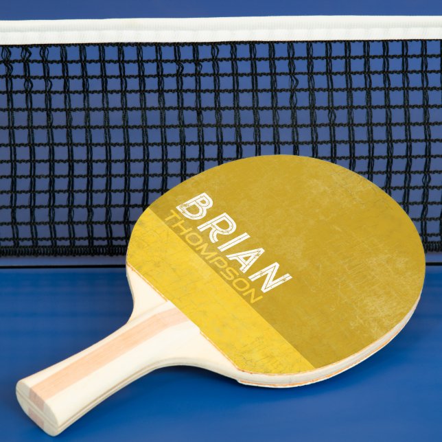 Cool Monogram Mustard Ping-Pong Paddle (Insitu)
