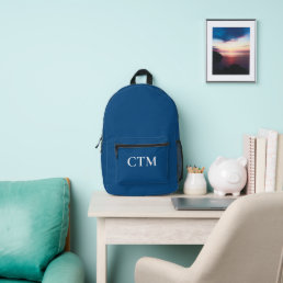 Cool Monogram on Blue Printed Backpack
