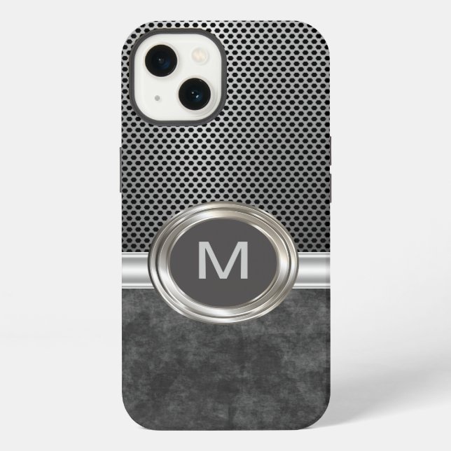 Cool Monogram Rugged Look Iphone Case (Back)
