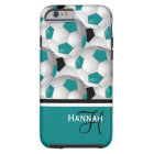 Cool Monogram Teal Black Soccer Ball Pattern