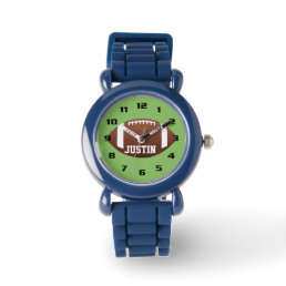 Cool Monogram with Name Football kids Watch