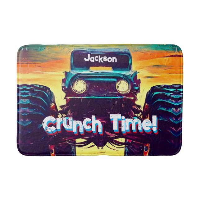 Cool Monster Truck  Crunch Time Bath Mat (Front)