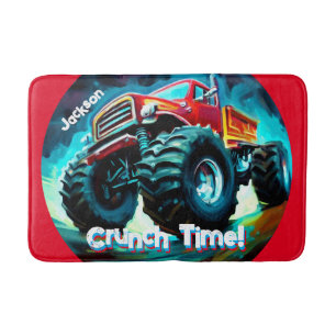 Cool Monster Truck Crunch Time Bath Mat