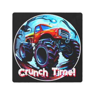 Cool Monster Truck Crunch Time Metal Print