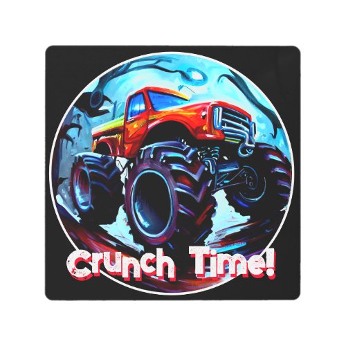 Cool Monster Truck  Crunch Time Metal Print