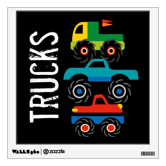 Cool Monster Truck Nursery Kids Wall Decal (Front)