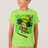 Cool Monster Truck With Custom Name & Age T Shirt