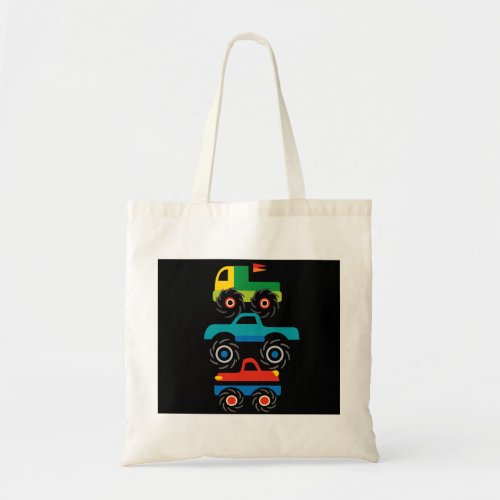 Cool Monster Trucks Blue Red Green Gifts for Boys Tote Bag