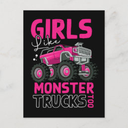 Cool Monster Trucks Girls Monster Truck Postcard