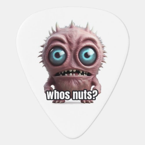 Cool monster with funny text quote design guitar pick