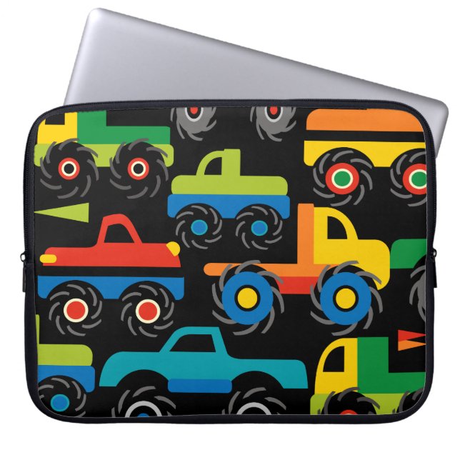 Cool Monsters Trucks Transportation Gifts for Boys Laptop Sleeve (Front)