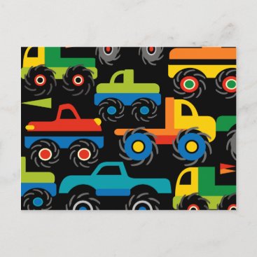 Cool Monsters Trucks Transportation Gifts for Boys Postcard