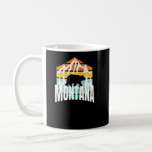 Cool Montana Grizzly Bear Retro Vintage Black Bear Coffee Mug