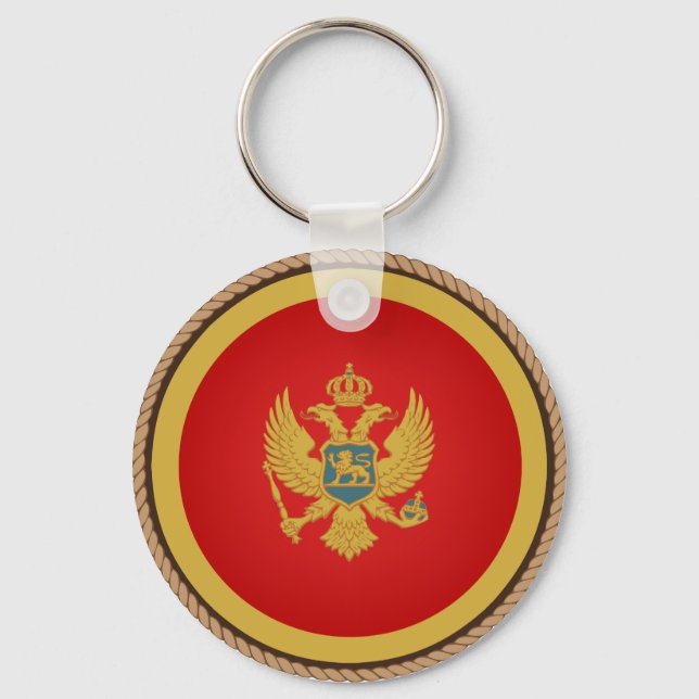 Cool Montenegro Flag Seal Keychain (Front)