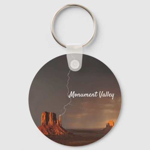 Cool Monument Valley Lightning Storm Arizona Keychain