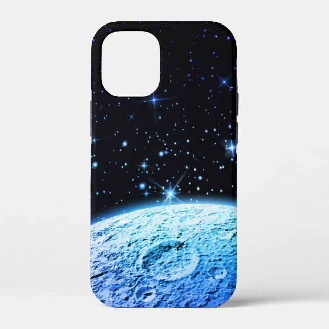 Cool Moon Blue Galaxy Space Stars Case-Mate iPhone Case (Back)