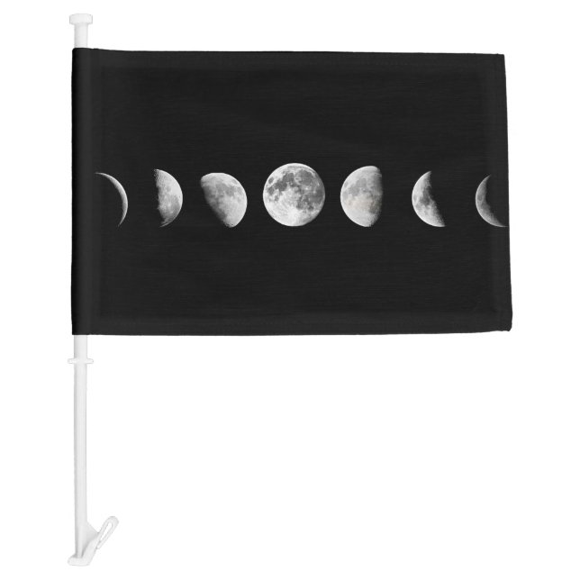Cool Moon Phases Car Flag (Front)