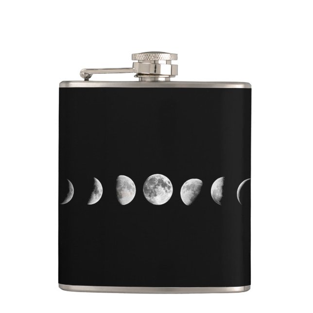 Cool Moon Phases Flask (Front)