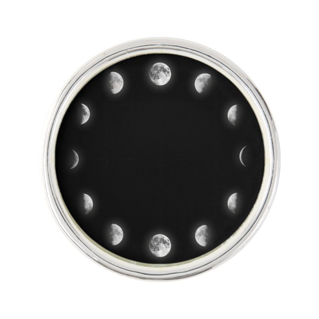 Cool Moon Phases Lapel Pin (Front)