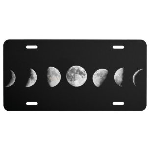 Cool Moon Phases License Plate