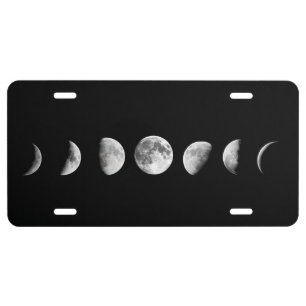 Cool Moon Phases License Plate