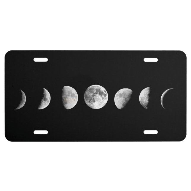 Cool Moon Phases License Plate (Front)