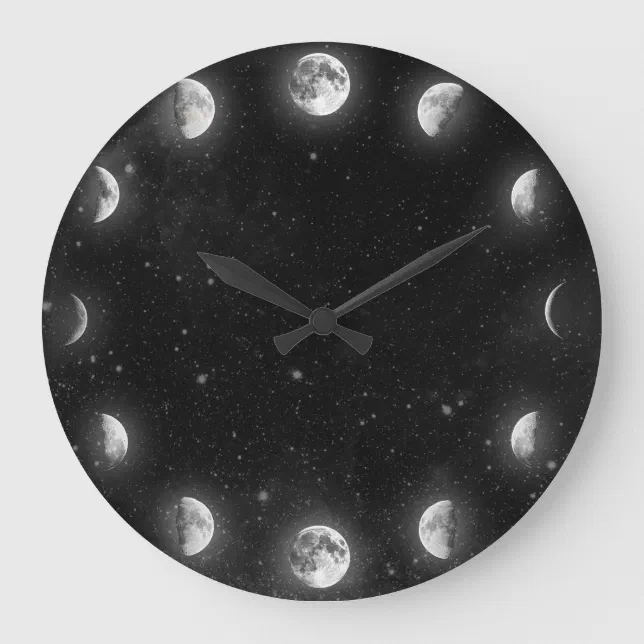 Cool Moon Phases Minimal Novelty Wall Clock Zazzle