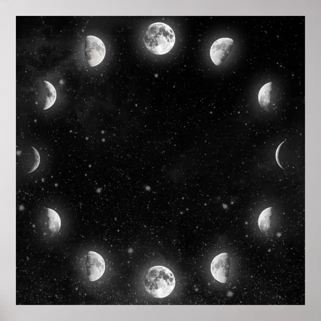 Cool Moon Phases Poster Zazzle