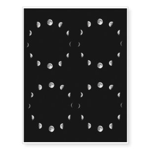 Cool Moon Phases Temporary Tattoos