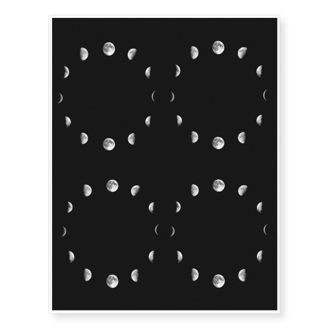 Cool Moon Phases Temporary Tattoos (Front)