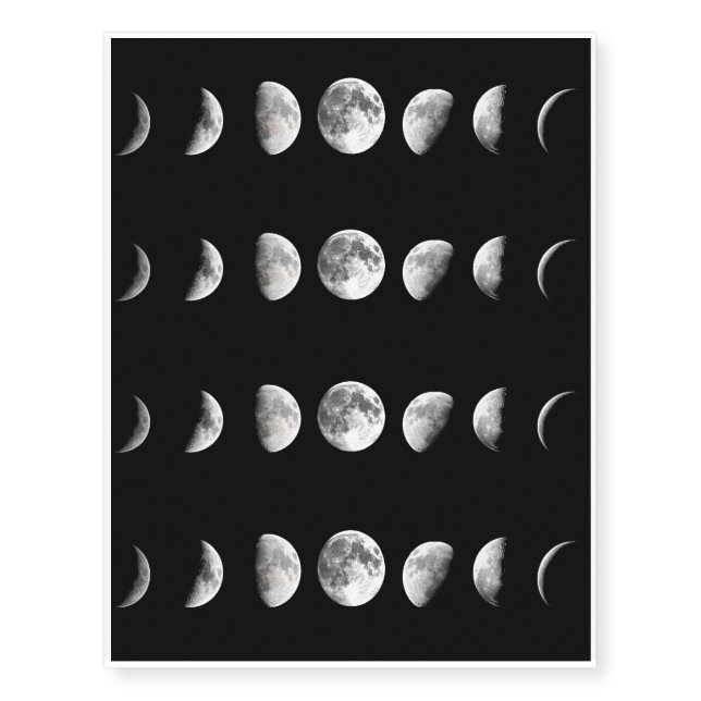Cool Moon Phases Temporary Tattoos (Front)