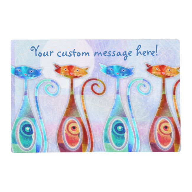 Cool Moonkats Custom Textured Collage Placemat
