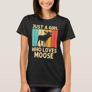 Cool Moose For Girls Kid Moose Alaska Moose Elk Hu T-Shirt