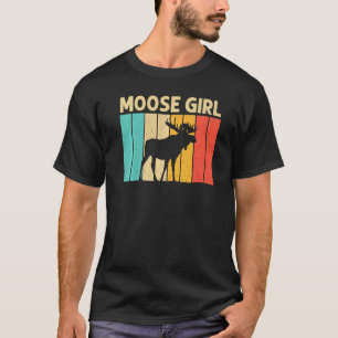 Cool Moose For Girls Kid Moose Alaska Moose Elk Hu T-Shirt