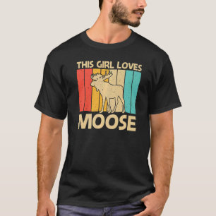 Cool Moose For Girls Kids Moose Deer Bull Elk T-Shirt