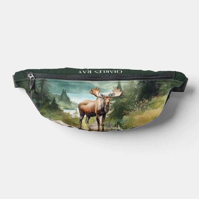 Cool moose lovers add name fanny pack (Lay Down)