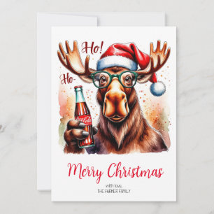 Cool Moose Merry Christmas Card